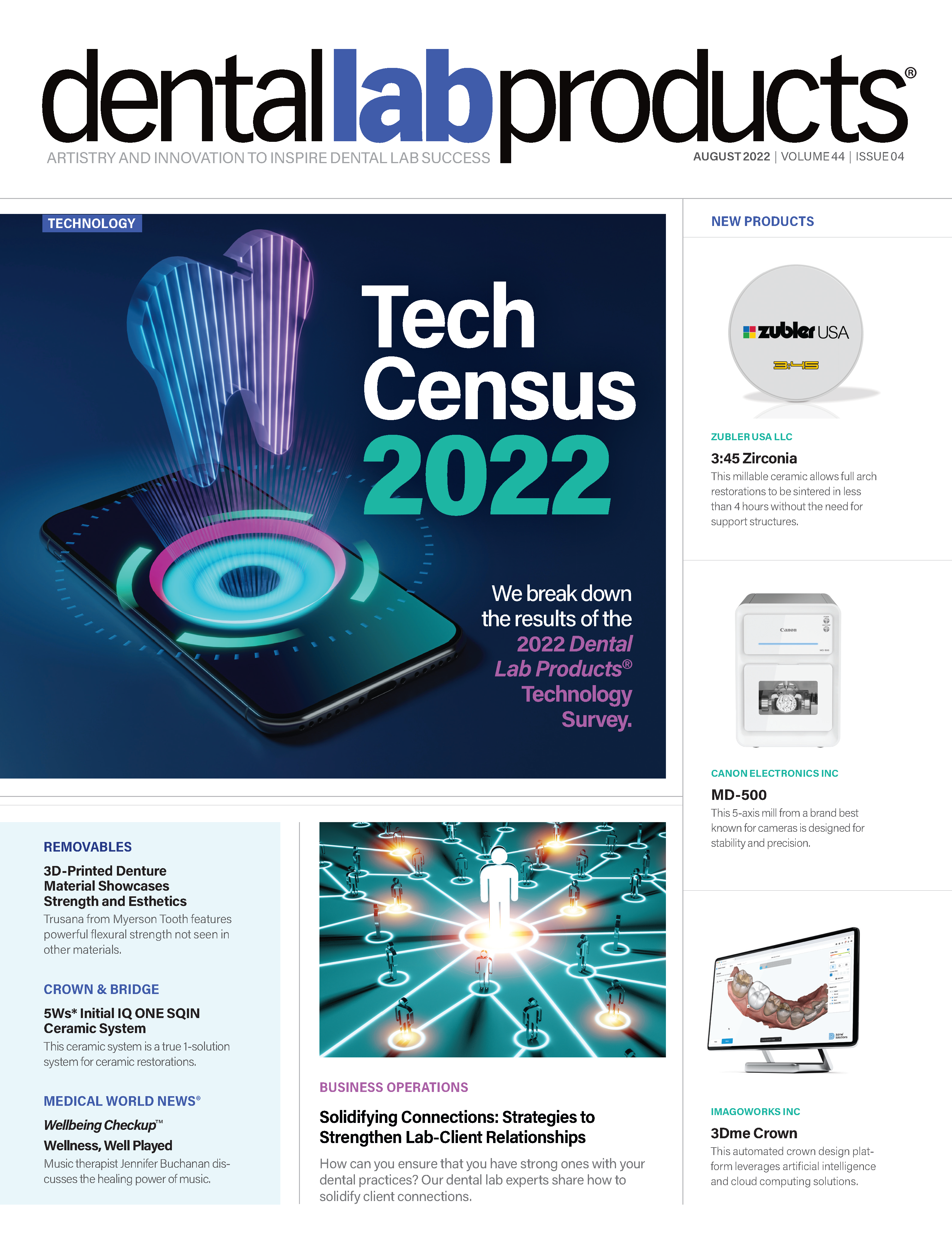 Dental Lab Products August 2022 Issue cover